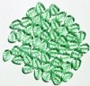50 11x8mm Transparent Light Green Leaf Beads